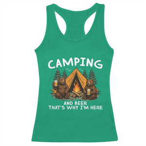 Funny Camping Beer Racerback Tank Top Bear Drinking Lover Gift TS14 Irish Green Print Your Wear