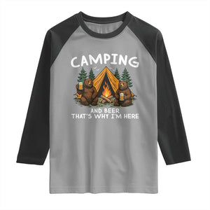 Funny Camping Beer Raglan Shirt Bear Drinking Lover Gift TS14 Sport Gray Black Print Your Wear