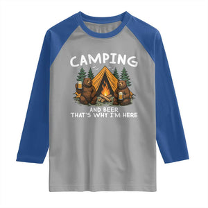 Funny Camping Beer Raglan Shirt Bear Drinking Lover Gift TS14 Sport Gray Royal Print Your Wear