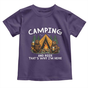 Funny Camping Beer Toddler T Shirt Bear Drinking Lover Gift TS14 Purple Print Your Wear