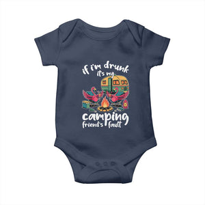 Funny Flamingo Camping Baby Onesie If I Am Drunk It Is My Friend Fault TS14 Navy Print Your Wear