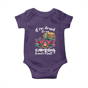 Funny Flamingo Camping Baby Onesie If I Am Drunk It Is My Friend Fault TS14 Purple Print Your Wear