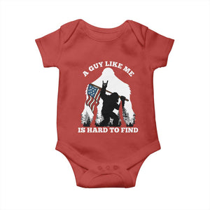 Bigfoot Patriotic American Flag Baby Onesie Funny Sasquatch A Guy Like Me Is Hard To Find TS14 Red Print Your Wear