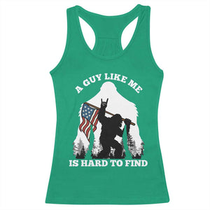 Bigfoot Patriotic American Flag Racerback Tank Top Funny Sasquatch A Guy Like Me Is Hard To Find TS14 Irish Green Print Your Wear