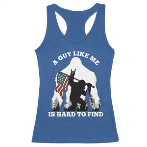 Bigfoot Patriotic American Flag Racerback Tank Top Funny Sasquatch A Guy Like Me Is Hard To Find TS14 Royal Blue Print Your Wear