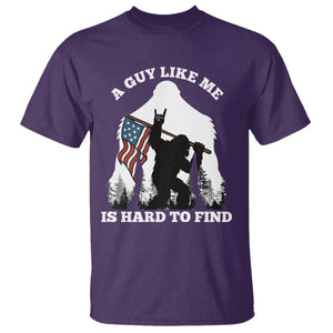 Bigfoot Patriotic American Flag T Shirt Funny Sasquatch A Guy Like Me Is Hard To Find TS14 Purple Print Your Wear