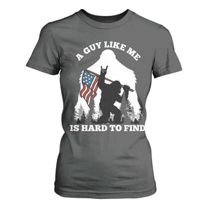 Bigfoot Patriotic American Flag T Shirt For Women Funny Sasquatch A Guy Like Me Is Hard To Find TS14 Dark Heather Print Your Wear