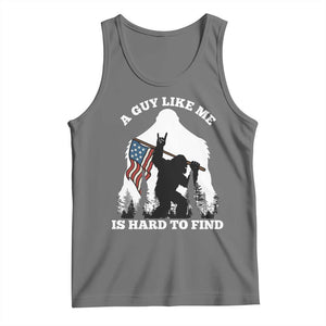 Bigfoot Patriotic American Flag Tank Top Funny Sasquatch A Guy Like Me Is Hard To Find TS14 Black Heather Print Your Wear