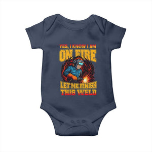Funny Welding Bigfoot Baby Onesie Cryptid Welder Sasquatch TS14 Navy Print Your Wear