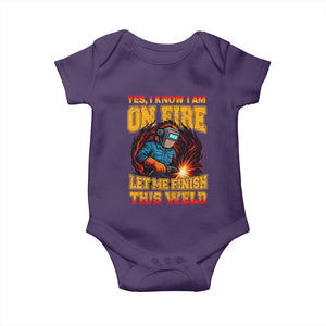 Funny Welding Bigfoot Baby Onesie Cryptid Welder Sasquatch TS14 Purple Print Your Wear