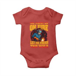 Funny Welding Bigfoot Baby Onesie Cryptid Welder Sasquatch TS14 Red Print Your Wear