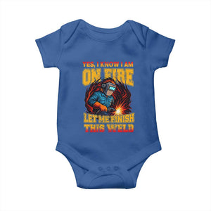 Funny Welding Bigfoot Baby Onesie Cryptid Welder Sasquatch TS14 Royal Blue Print Your Wear
