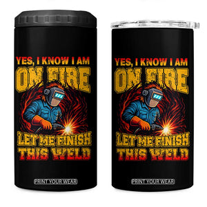 Funny Welding Bigfoot 4 in 1 Can Cooler Tumbler Cryptid Welder Sasquatch TS14 One Size: 16 oz Black Print Your Wear