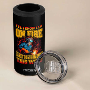 Funny Welding Bigfoot 4 in 1 Can Cooler Tumbler Cryptid Welder Sasquatch TS14 Print Your Wear