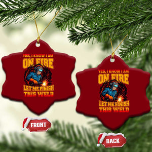 Funny Welding Bigfoot Ceramic Ornament Cryptid Welder Sasquatch TS14 Print Your Wear