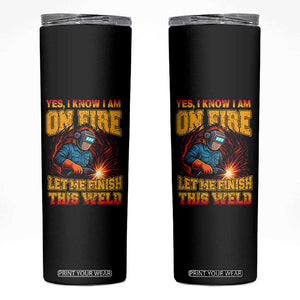 Funny Welding Bigfoot Skinny Tumbler Cryptid Welder Sasquatch TS14 Black Print Your Wear