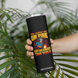 Funny Welding Bigfoot Skinny Tumbler Cryptid Welder Sasquatch TS14 Print Your Wear
