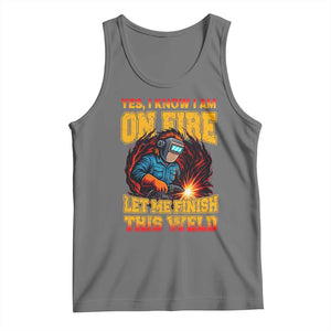 Funny Welding Bigfoot Tank Top Cryptid Welder Sasquatch TS14 Black Heather Print Your Wear