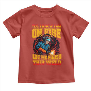 Funny Welding Bigfoot Toddler T Shirt Cryptid Welder Sasquatch TS14 Red Print Your Wear