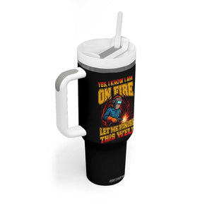 Funny Welding Bigfoot Tumbler With Handle Cryptid Welder Sasquatch TS14 Print Your Wear