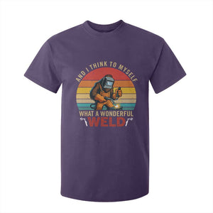 Funny Welding Bigfoot T Shirt For Kid And I Think To Myself What A Wonderful Weld TS14 Purple Print Your Wear