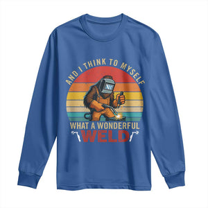 Funny Welding Bigfoot Long Sleeve Shirt And I Think To Myself What A Wonderful Weld TS14 Royal Blue Print Your Wear