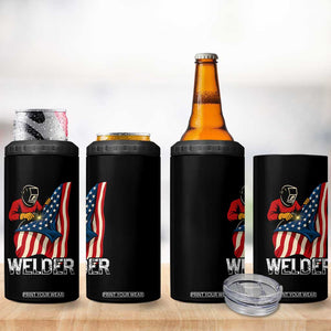 Welder Patriotic American Flag 4 in 1 Can Cooler Tumbler TS14 Print Your Wear
