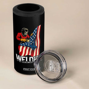 Welder Patriotic American Flag 4 in 1 Can Cooler Tumbler TS14 Print Your Wear