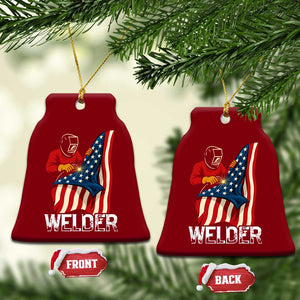 Welder Patriotic American Flag Ceramic Ornament TS14 Print Your Wear