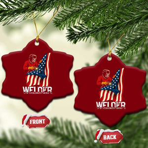 Welder Patriotic American Flag Ceramic Ornament TS14 Print Your Wear