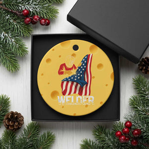 Welder Patriotic American Flag Ceramic Ornament TS14 1pc Yellow Cheese Print Your Wear