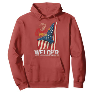 Welder Patriotic American Flag Hoodie TS14 Red Print Your Wear