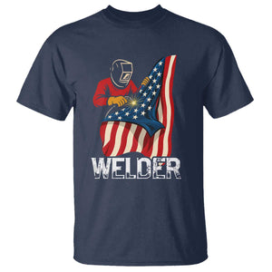 Welder Patriotic American Flag T Shirt TS14 Navy Print Your Wear