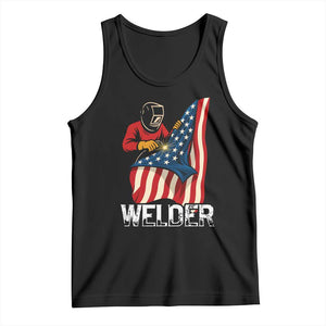 Welder Patriotic American Flag Tank Top TS14 Black Print Your Wear