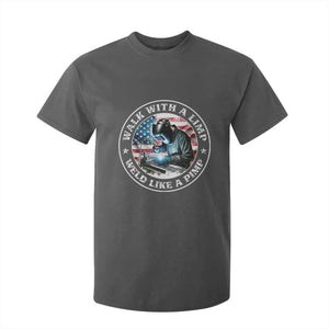 Walk With A Limp Weld Like A Pimp T Shirt For Kid Funny Welding Welder Patriotic American Flag TS14 Dark Heather Print Your Wear