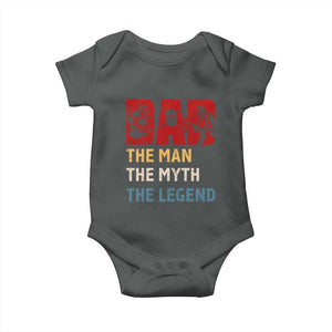 Dad The Man The Myth The Legend Baby Onesie Funny Welder Welding TS14 Dark Heather Print Your Wear