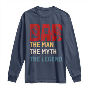 Dad The Man The Myth The Legend Long Sleeve Shirt Funny Welder Welding TS14 Navy Print Your Wear