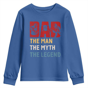 Dad The Man The Myth The Legend Youth Sweatshirt Funny Welder Welding TS14 Royal Blue Print Your Wear
