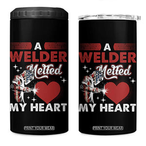 Funny Welding Welder Wife Girlfriend 4 in 1 Can Cooler Tumbler TS14 One Size: 16 oz Black Print Your Wear