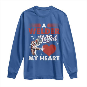 Funny Welding Welder Wife Girlfriend Long Sleeve Shirt TS14 Royal Blue Print Your Wear