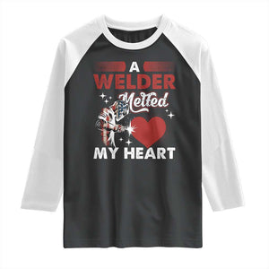 Funny Welding Welder Wife Girlfriend Raglan Shirt TS14 Black White Print Your Wear