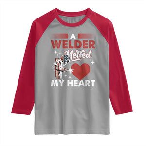 Funny Welding Welder Wife Girlfriend Raglan Shirt TS14 Sport Gray Red Print Your Wear