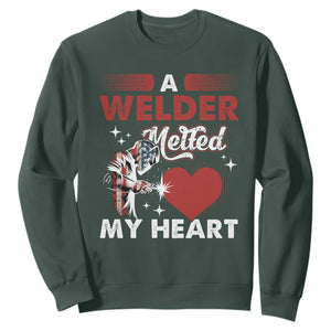 Funny Welding Welder Wife Girlfriend Sweatshirt TS14 Dark Forest Green Print Your Wear