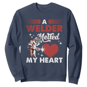 Funny Welding Welder Wife Girlfriend Sweatshirt TS14 Navy Print Your Wear