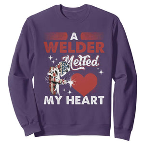 Funny Welding Welder Wife Girlfriend Sweatshirt TS14 Purple Print Your Wear