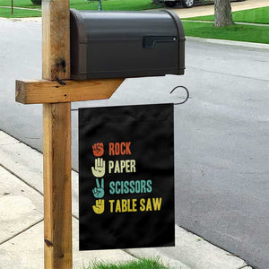 Funny Woodworker Garden Flag Rock Paper Scissors Table Saw TS14 Print Your Wear