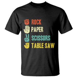 Funny Woodworker T Shirt Rock Paper Scissors Table Saw TS14 Black Print Your Wear