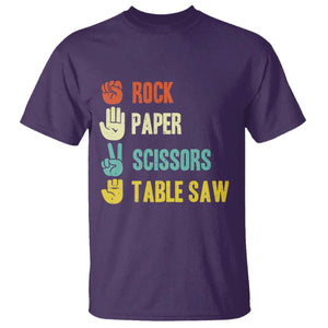 Funny Woodworker T Shirt Rock Paper Scissors Table Saw TS14 Purple Print Your Wear