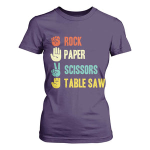 Funny Woodworker T Shirt For Women Rock Paper Scissors Table Saw TS14 Purple Print Your Wear