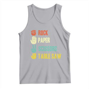 Funny Woodworker Tank Top Rock Paper Scissors Table Saw TS14 Athletic Heather Print Your Wear